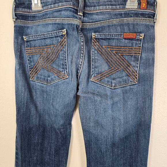 7 For All Mankind Flynt Jeans Women's 28 Bootcut Low Rise Festival Boho READ - Picture 5 of 13